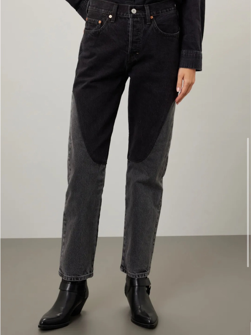 Levi's 501 Original Chaps Jeans in black & gray